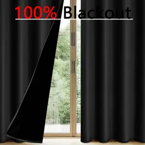 Blackout Curtains Set of 2 Panels, 100% Light Blocking Drapes, Thermal Insulation & Noise Reduction, Ideal for Bedroom & Living Room Decor, Blackout Window Cover