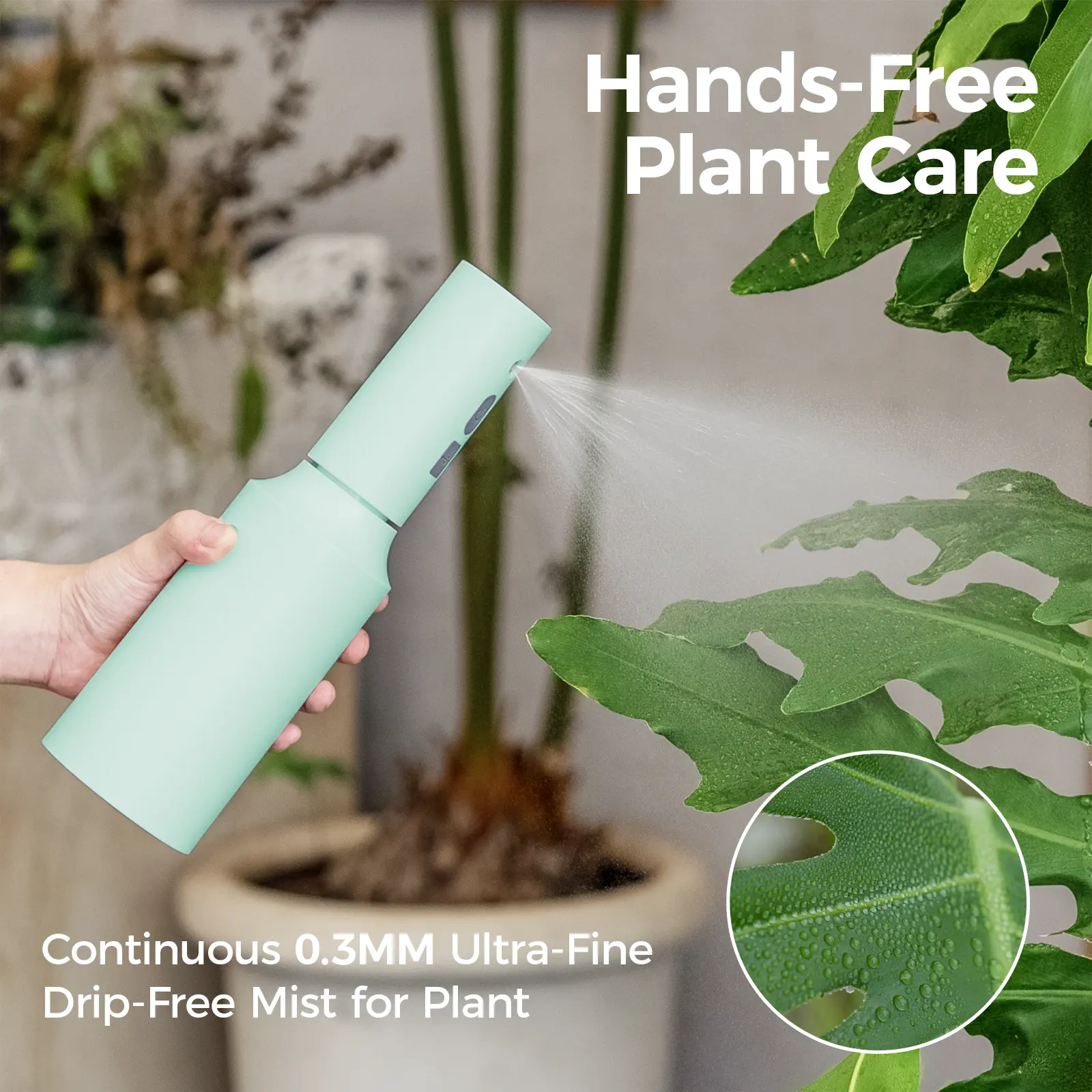 Bamworld Cordless Electric Sprayer - 750ml HDPE Plastic, 2000mAh Rechargeable, Wireless Ergonomic Design, 3-Hour USB Fast Charging, Leak-Proof Anti-Drip Precision, Hands-Free Continuous Mist for Plant Care, Garden Pest Control, Gardening Watering Supplies