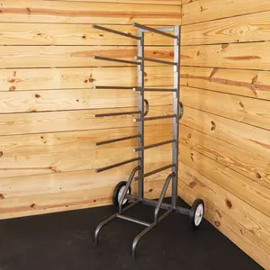 Easy-Up Pro 12 Arm Portable Saddle Pad Rack on Wheels