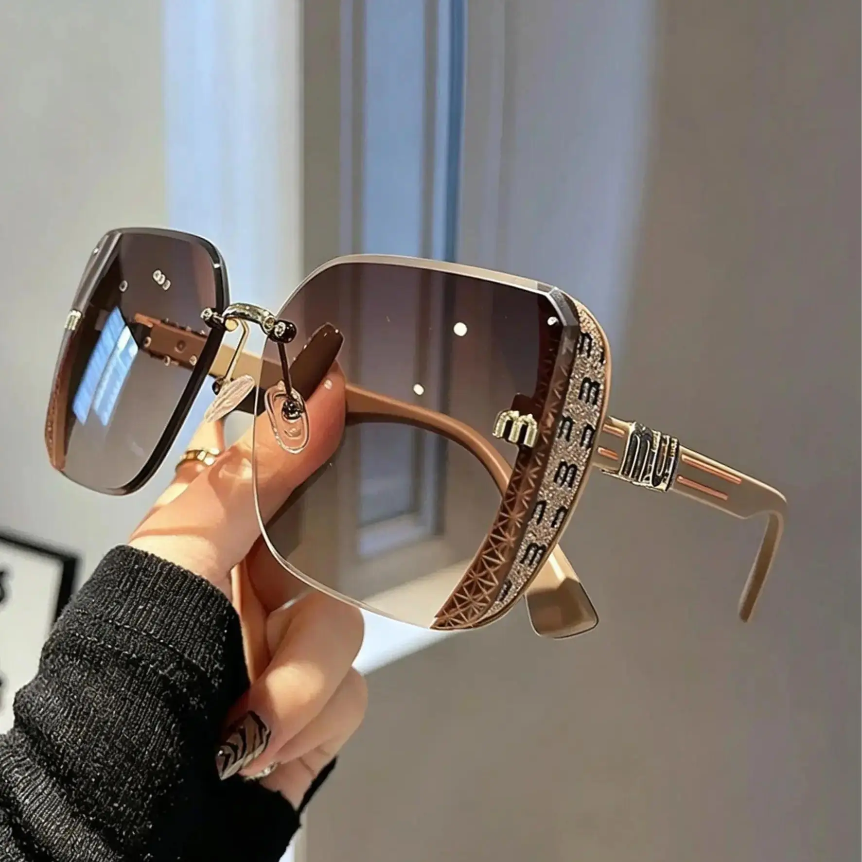 2026 Unisex Large-Frame Trendy Square Sunglasses - PC Lenses, Enhanced Coverage, Full Protection, Retro Eyewear Fashion, Ideal for Daily Wear, Travel