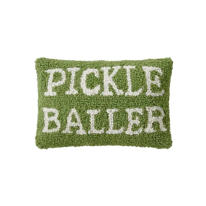 Peking Handicraft 30AV520C12OB 8 x 12 in. Pickle Baller Poly Fill Hook Pillow, Multi Color