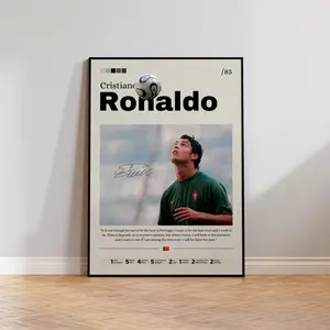 Cristiano Ronaldo Poster UNFRAMED , Soccer Print, CR7 Print Decor, Football Legend, Ronaldo Portugal Print, Sports Wall Art, Ronaldo Fan Gift Border Decoration Room (Poster only frameless)