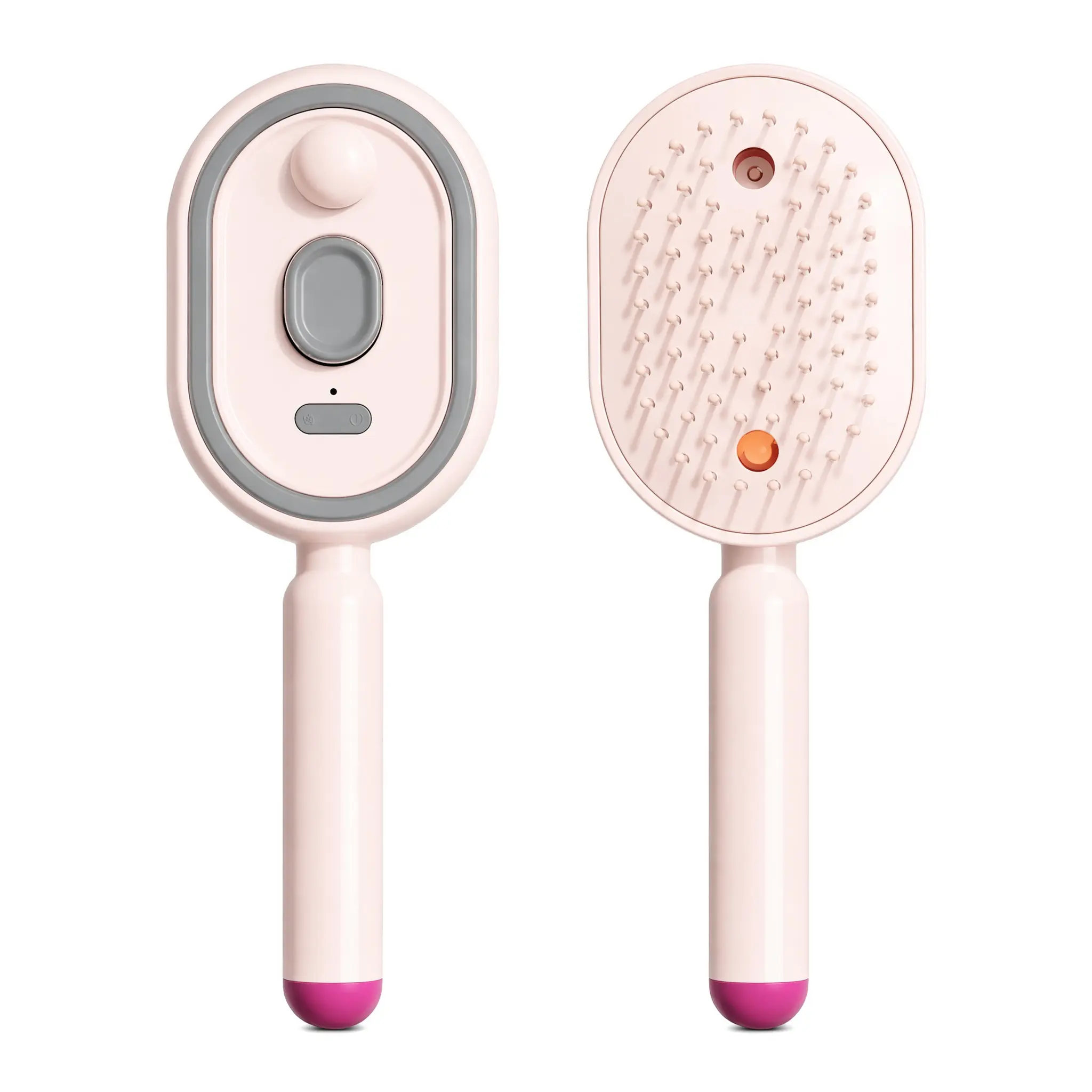 Women's Rechargeable Electric Spray Air Cushion Brush - 1-Button Nano Mist Scalp Massage Comb, Anti-Static Detangler for Dry Frizzy Damaged Locks, Portable Home-Travel Hair Care Tool with Large-Capacity Liquid Tank
