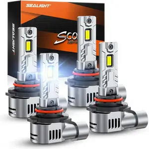 SEALIGHT 9005 9006 Light Bulbs Combo, 1:1 Design HB3 HB4 Fog Bulbs 6000K Cool White Bulbs, Plug-N-Play, Pack of 4