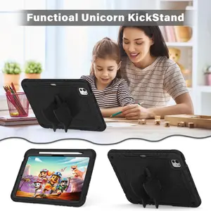 Tablet Case For iPad Pro 11"(2024)- Comes with pen slot with bracket function Bracket collapsible border with high protection with shoulder strap can be used as a shoulder bag to carry around and support stylus control this product without pen