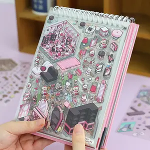 45 Sheets/bag Pet Material Sticker Book, Miniature Scene Series 4.0, Scenes Stickers, 20 Unique Themes Decorative Stickers for Crafting & DIY Projects, Scrapbooking, Durable Adhesive Stickers, Adhesive Decals, Art Stickers, Decoration Sticker, Halloween