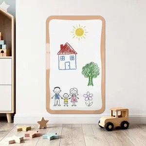 Magnetic Whiteboard Sticker Square Self Adhesive Dry Erase Board Film, Writable Erasable Wall Decal for Office Classroom Home Study, Includes Marker Pen and Cleaning Cloth