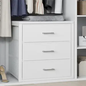 Closet Drawers White 3 Drawer Dresser for Closet Organizers and Storage Bedroom Dorm Modern