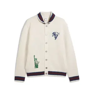PUMA Mens Wardrobe Essentials Nyc Knit Jacket Athletic Outerwear Casual - White