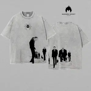 Phantom Troupe - Hunter x Hunter Anime Double Printed Vintage Washed Unisex Oversize Heavyweight Cotton T-shirt, Gift For Anime Fan, Anime Lover
