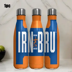 1pc 17.5oz Personalized Stainless Steel Insulated Bottle, Classic Vintage Irn-Bru Design, Perfect Gift for Travelers & Fitness Enthusiasts