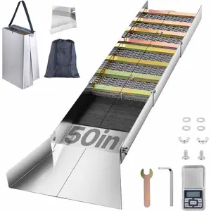 VEVOR Mini Sluice Box Gold Panning Kit, 12 Aluminum Alloy Gold Mining Equipment, 16 PCS Gold Prospecting Kit with Gold Pan, Classifier Screen, Separating Magnet, Drawstring Backpack and MoreVEVOR Super Brand Day