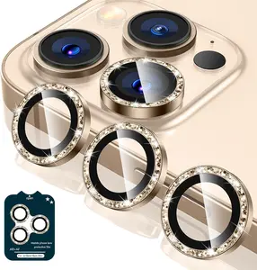 Dr.Glee 2 Pack Camera Lens Protector for iPhone 9H Tempered Glass with 1 Step Installation Tray Secure Protection Stylish Texture High Transparency,Easy Installation & Removal,tiktokshopspringglowup