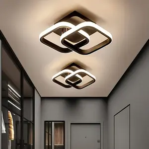 Modern LED ceiling lights, featuring square recessed fixtures, ranging from 3000-6000K, are ideal for corridors, entrances, hallways, balconies, and staircases, embodying minimalist home decor