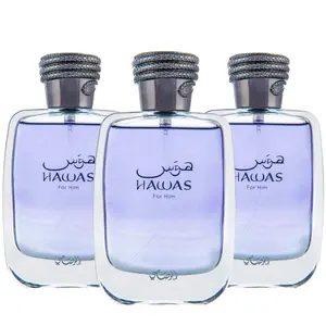 Hawas for Him Eau de Parfum Spray 100ml (3.4 oz) by Rasasi (Pack of 3) – Fresh Aquatic Men’s Perfume