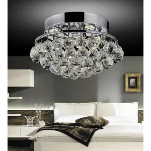 CWI Lighting Queen 4 Light 14 inch Chrome Flush Mount Ceiling Light 8038C14C-R