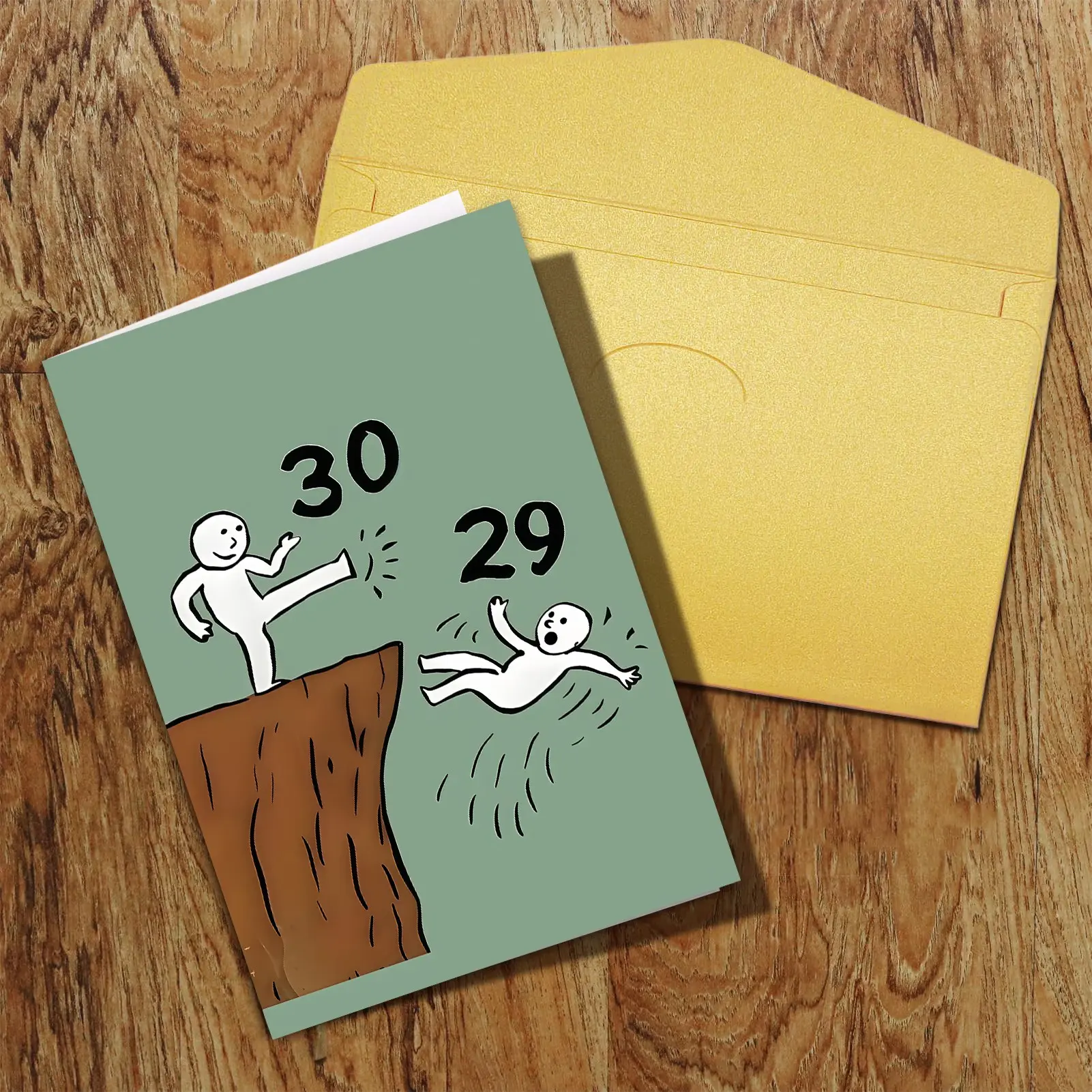 1pc Funny 30th Birthday Greeting Card with Envelope - "I'm 30, Not 29" Humorous Design, Vertical Cards, 30th Birthday Gift for Family and Friends, Party Decorations, Birthday Party Decorations
