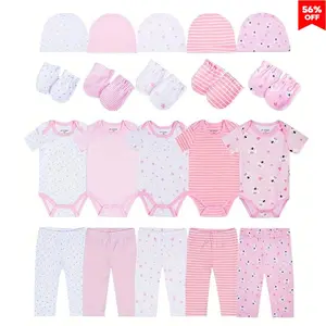 JY.COZY FOR BABY Newborn Reborn Baby Doll Clothes Set Pretend Play Accessories 100% Organic Cotton Cozy Newborn Baby Girl Clothes Pink Light Blue Sleepwear Outfit with Hats & Leggings for Kids