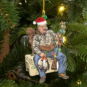 Trump Hunting Christmas Ornament, Trump Won 2024 Election Gift, Xmas Tree Decornation