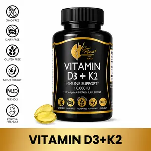 Coco March N.M.D Vitamin D3 + K2 Dietary Supplement, 120 Softgel Capsules Healthcare Fitness