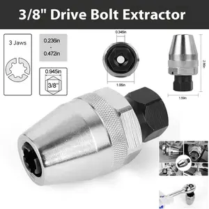 3/8" Drive Stud & Bolt Extractor Tool - Effortlessly Removes Broken, Rusted Screws & Studs, Adjustable 6mm-13mm, Durable Carbon Steel, Non-Electric, Fit for All Vehicles NEW