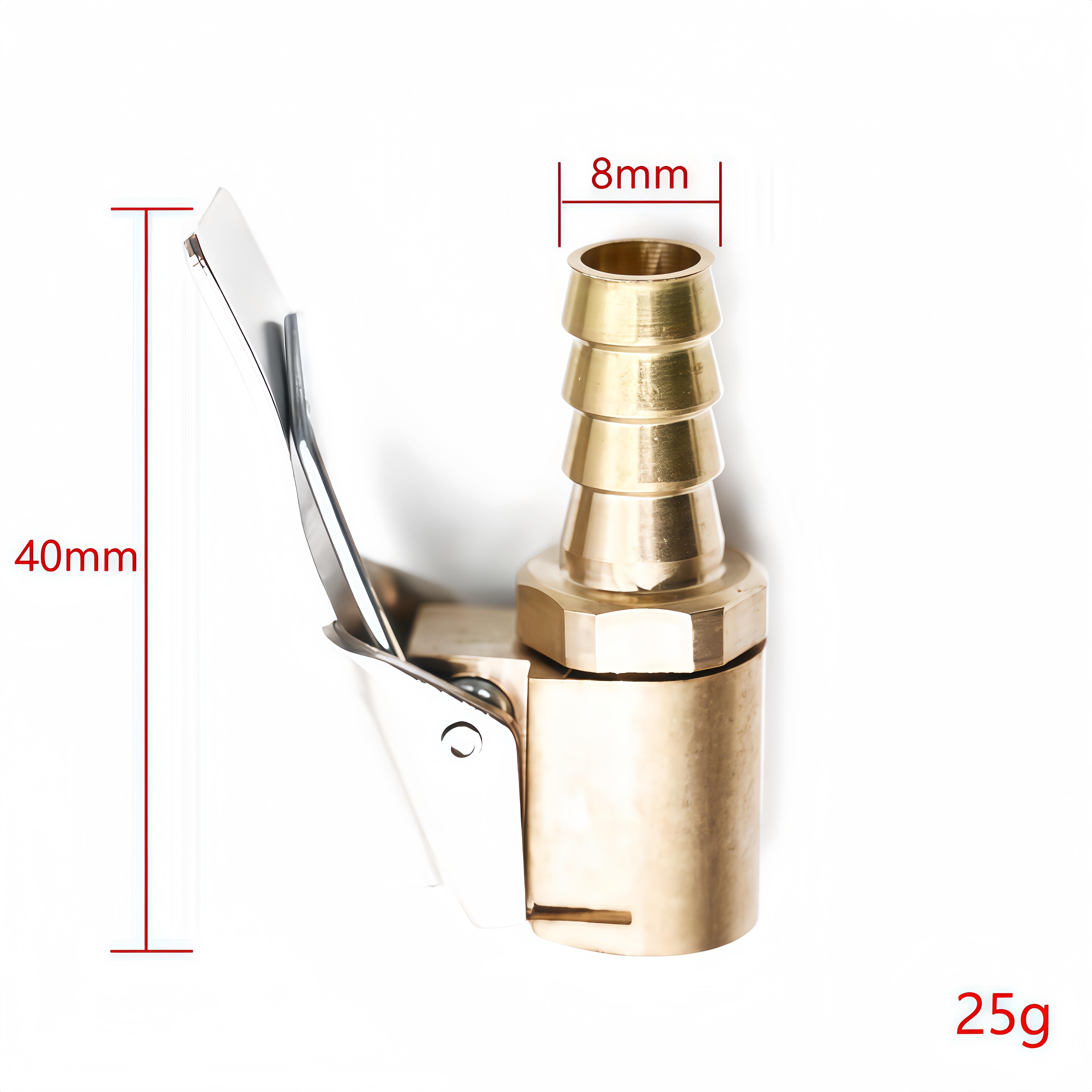 Tire Inflation Quick Connector Solid Brass Air Chuck Nozzle Adapter No Air Leakage One-Click Locking Design Universal Car Motorcycle Bike Tire Inflator Pump Adapter Must-Have Auto Repair Tool