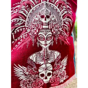 Aztec Goddess II Alpaca Wool Poncho. Unisex. Super Soft and Warm. Machine Washable.