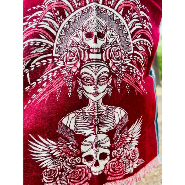 Aztec Goddess II Alpaca Wool Poncho. Unisex. Super Soft and Warm. Machine Washable.