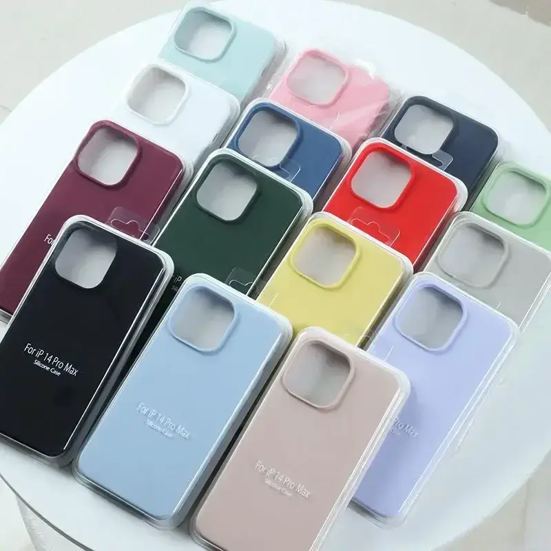 Official Case for Apple IPhone 17 Pro Max 16 Pro Max 15 14 Plus 13 12 Original Liquid Silicone Soft Shockproof Protect Cover