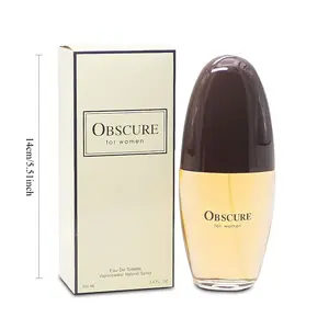 Obscure for Women Luxury Perfume Mysterious Floral Oriental Notes Long-lasting 3.4fl.oz 100ml Eau de Toilette Spray Elegant Day Night Scent Sensitive Beige Propylene Glycol Free Fragrance Concentration 1-2%