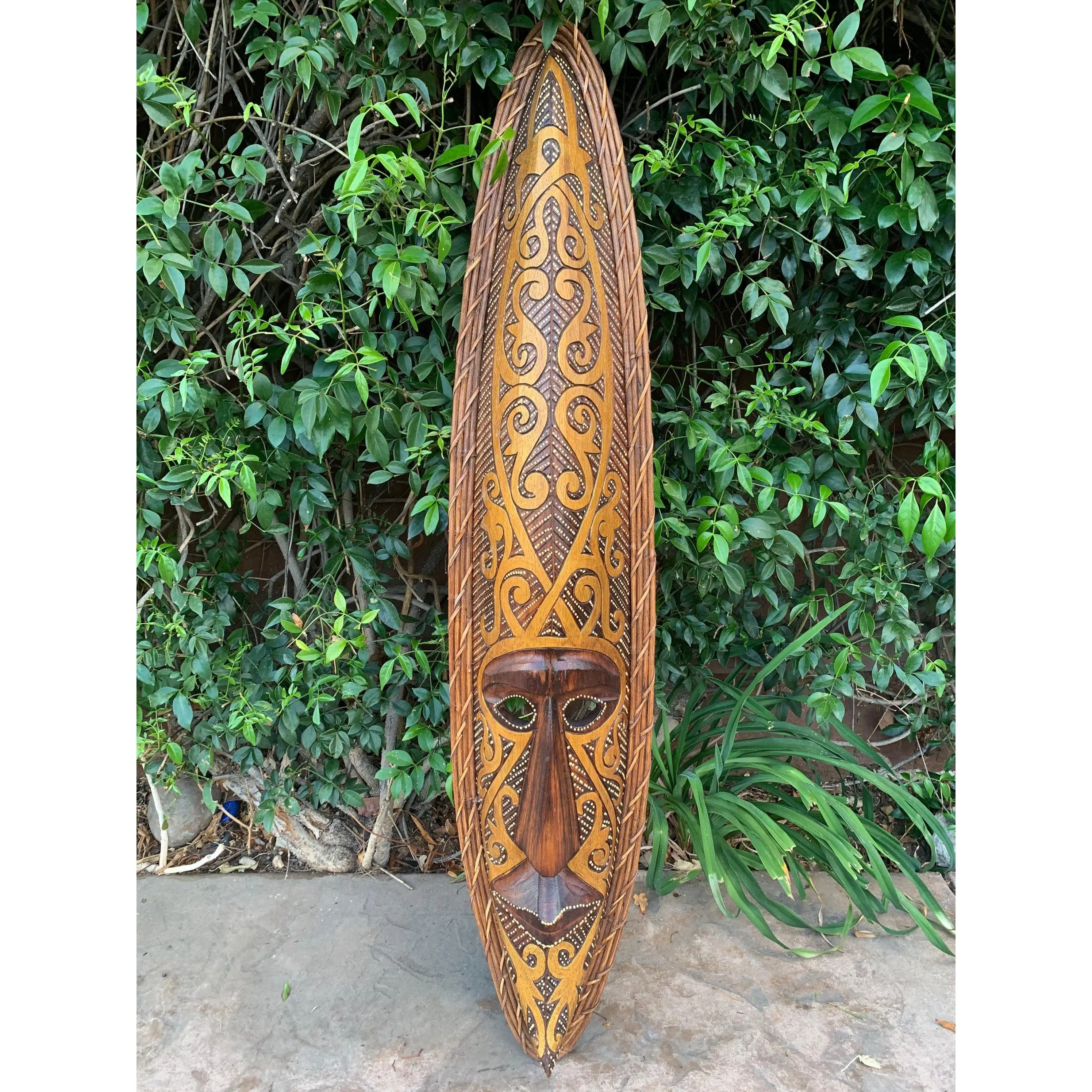 Tribal Primitive African Tiki Tattoo Art Mask  39”x 8”