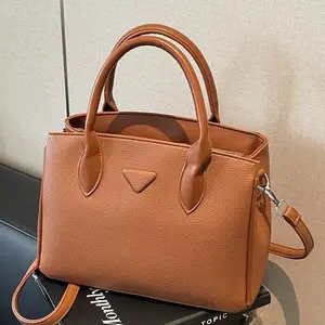 Women’s elegant solid color handbag with adjustable strap,Casual large capacity crossbody,Trendy versatile commuter handbag & fashionable bag for work & daily use girlfriend gift