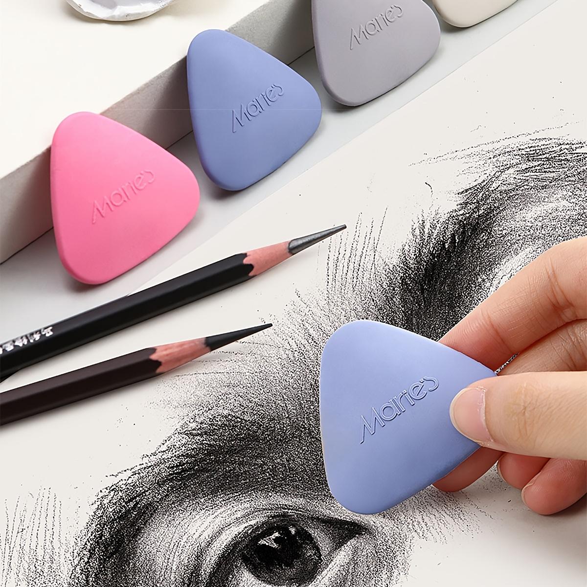Marie's Highlight Eraser for Sketching Drawing Art, Soft Non-Abrasive Eraser Cleanly Removes Graphite Charcoal, 4-Pack