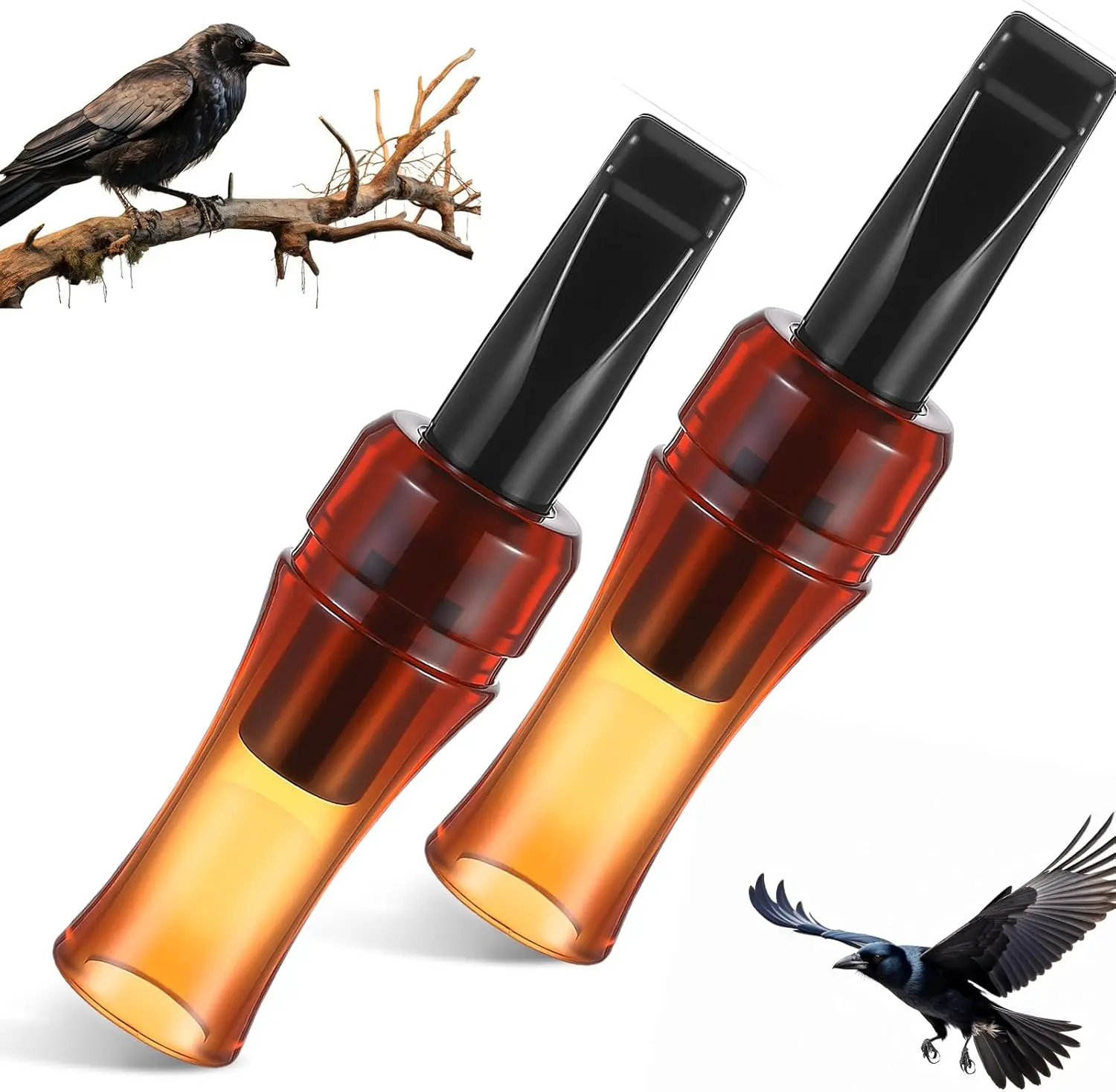 Silipull Crow Caller Decoy to Attract Crows Portable Crow Bird Whistle with Realistic Sound Imitation Bird Entrapping Whistle Outdoor Hunting Ideal Gift for Newcomers Nature Enthusiasts