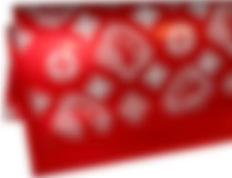 Red with White HK Outline Bouquet Wrapping Paper