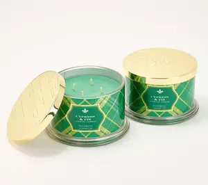 HomeWorx by Slatkin + Co. Set of (2) 18oz Cypress & Fir Candles