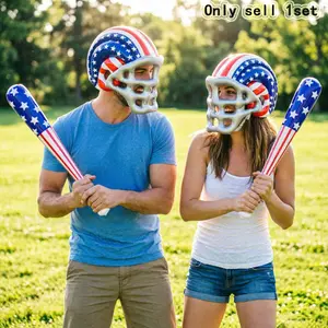 1 set of Independence Day celebration party props - inflatable baseball cap - baseball bat, fun family gathering party game prop set