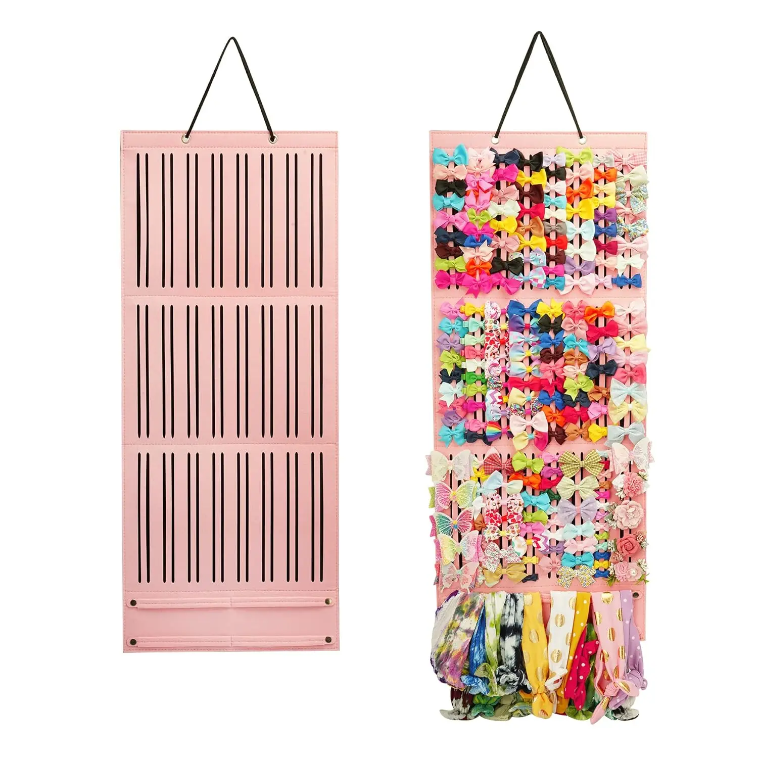 Girl Hair Bows Holder, Hair Clips Storage Hanger For Ribbons, Hair Bows Organizer,  Hair Clip Storage Display Sturdy Stand, Wall Hanging for Girl Room (, Large)
