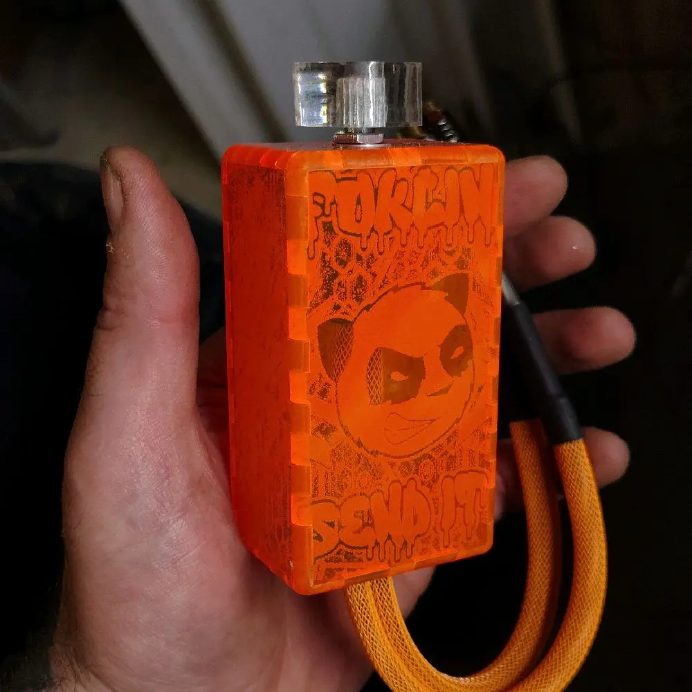 Slam Panda Systems Orange Acrylic Bass Knob, Audio Accessory for Cable Connection, Easy Setup Single Unit RCA Cable Accessory