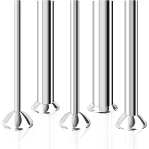 5-Piece Stainless Steel Sausage Stuffer Tubes for #5 Stuffer, Food-Grade Sausage Stuffing Funnels (8mm, 15mm, 21mm, 31mm, 38mm), 52mm Base Diameter Replacement Horns for Home Sausage Making