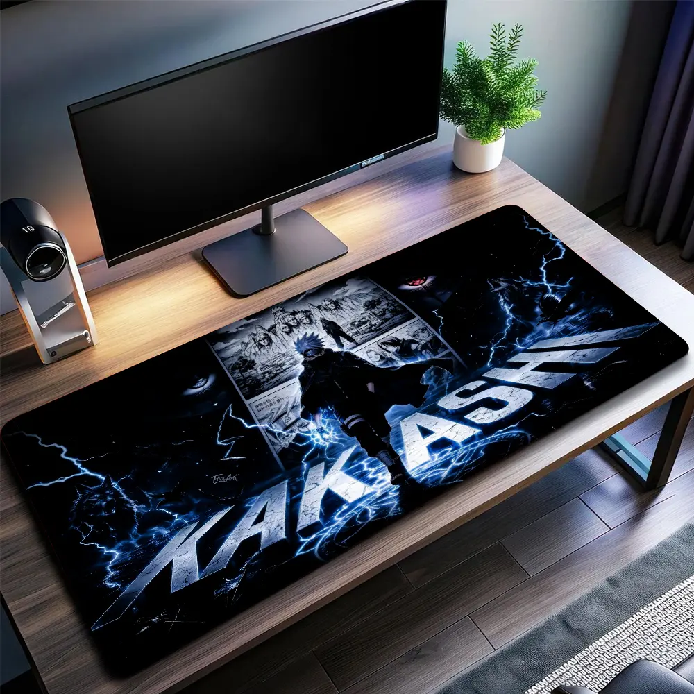 Kakashi Hatake Naruto Gaming Mouse Pad Personal, Custome, Anime Desk Mat Extended Keyboard Pad Waterproof Non Slip Rubber Base Large Mousepad for PC Gamer Setup Desk Accessories 40x21 Inch,Office Gifts, Decor desktop