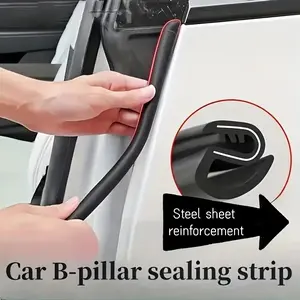 2pcs Car B-pillar Sealing Strip with Steel Bar Car Door Edge Seal Strip Car Rubber Weatherstrip Sound Insulation Soundproof Sealing Strips