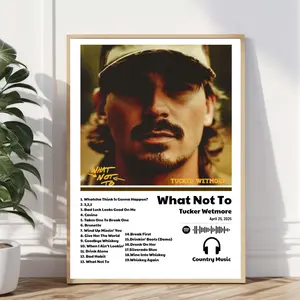 Tucker Wetmore Print Poster No Frame, Country Music, Music Wall Art, Home Decor, Album Art