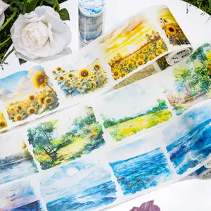 Scenic Landscape Tape Roll, DIY Decorative Adhesive Strip, Scrapbook Materials for Handmade Albums & Journals, Perfect for Scrapbooking Projects