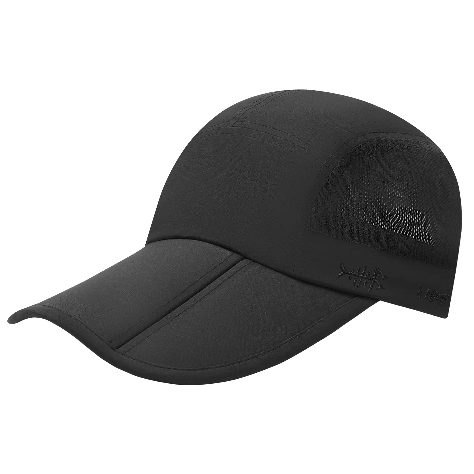 BASSDASH Folding Fishing Baseball Cap UPF 50+ Water Resistant Outdoor Portable Brim Hats for Women Men Hiking Adjustable
