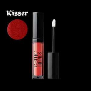 LUXURY GODDESS Liquid Velvet Lipstick METALLICS - Kisser Cherry Red Color Pearl Finish Matte Longwear Lipgloss