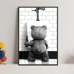 Ted Movie Poster Ted Teddy Bear Toys Humor Beer Sadic Tv Movie Film Poster Fabric Silk Poster Print