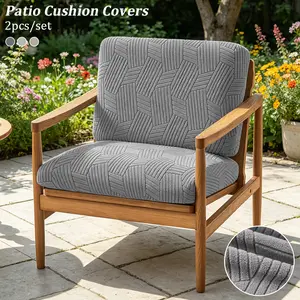 2-piece Set of Elastic Geometric Pattern Sofa Cover, Elastic Soft Sofa Protection Cover, Durable Dust-proof Sofa Cushion Cover, Suitable for Living Room, Outdoor Garden Terrace