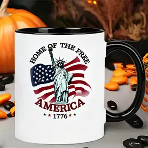 America 1776 Ceramic Mug 11oz Patriotic Statue of Liberty Design Dishwasher Safe Ideal for Hot and Cold Beverages Great Gift for Family Friends Patriots and Coworkers for Independence Day and Memorial Day