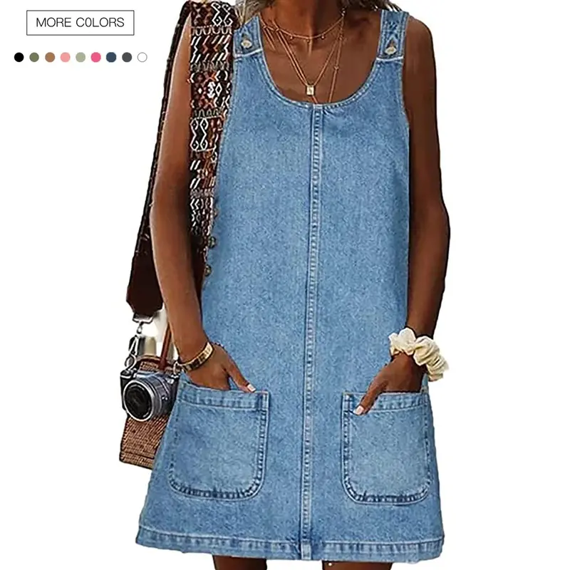 white christmas dresses Billy T Women's Denim Frayed Shirt Dress - Blue - Size M